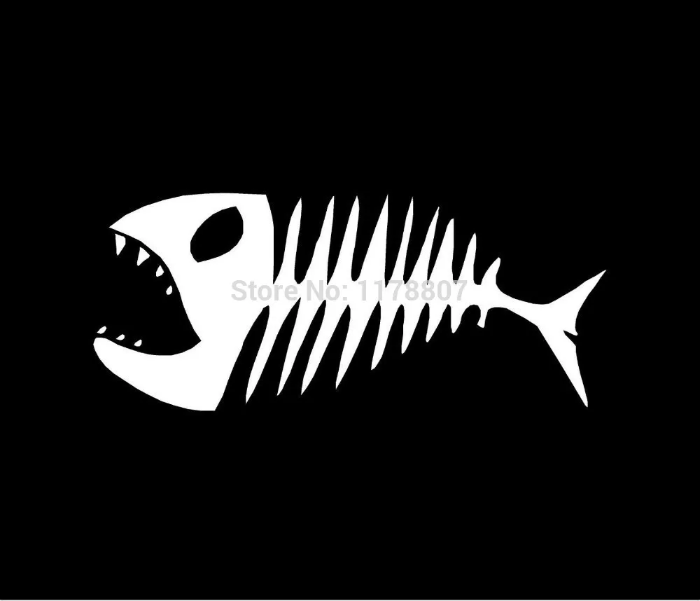 Fish Skeleton Fishing Bones Car Window Sticker Truck SUV bumper Mudflap