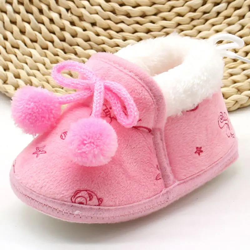 Зимние милые теплые зимние сапоги принцессы для новорожденных девочек; обувь для малышей с мягкой подошвой; новая обувь для маленьких девочек