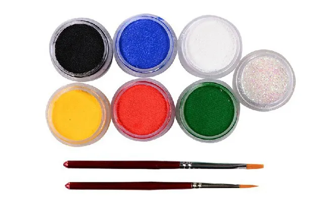 Dia das Bruxas Pintura Facial Corporal Cores Conjunto Pincéis Brilho Colorido Desenho Pigmento 9g Rosto Maquiagem Pasta Festa 6 4 maquiagem maquiagem pasta festa dia das bruxas
