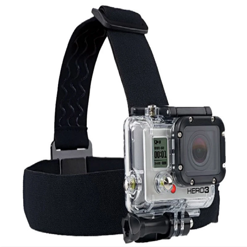 Черное эластичное регулируемое крепление на голову для экшн камеры Gopro Hero 4/3/2/1