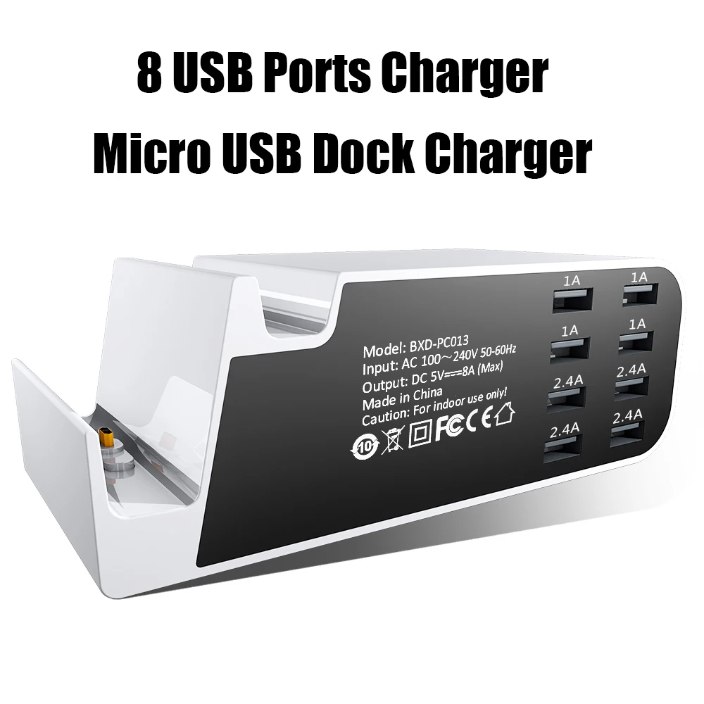 

Universal 8 Port USB Charger Type C Dock Station Stands Fast Charger For iPad iPhone X 8 7 6 6S Plus Samsung Note 8 S8 Xiamo Mi6