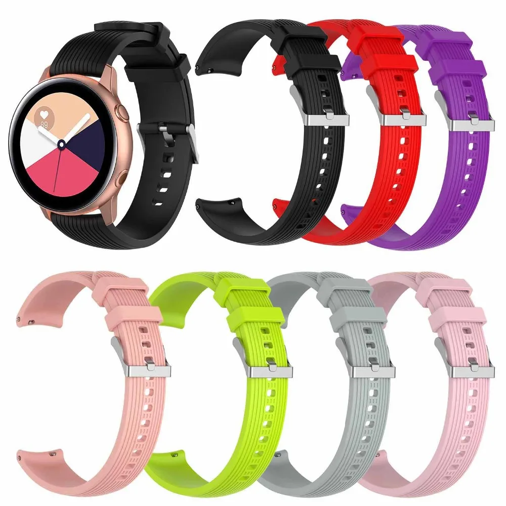 

Soft Silicone Sport Band Replacement Strap with Quick Pin-and-Tuck for Samsung Galaxy Watch Active (40mm) Smartwatch