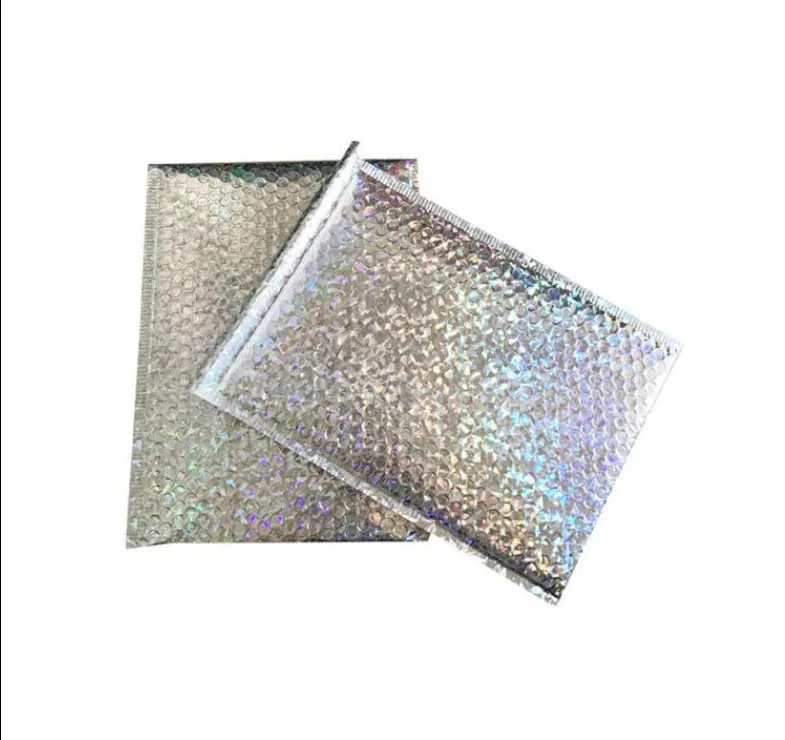 15x13 см/23x30 см большая Серебряная Лазерная обертка блестящая металлическая пузырьковая упаковка для посылок сумка в подарок Алюминиевая фольга уплотнения пузырьковый конверт подарочная сумка