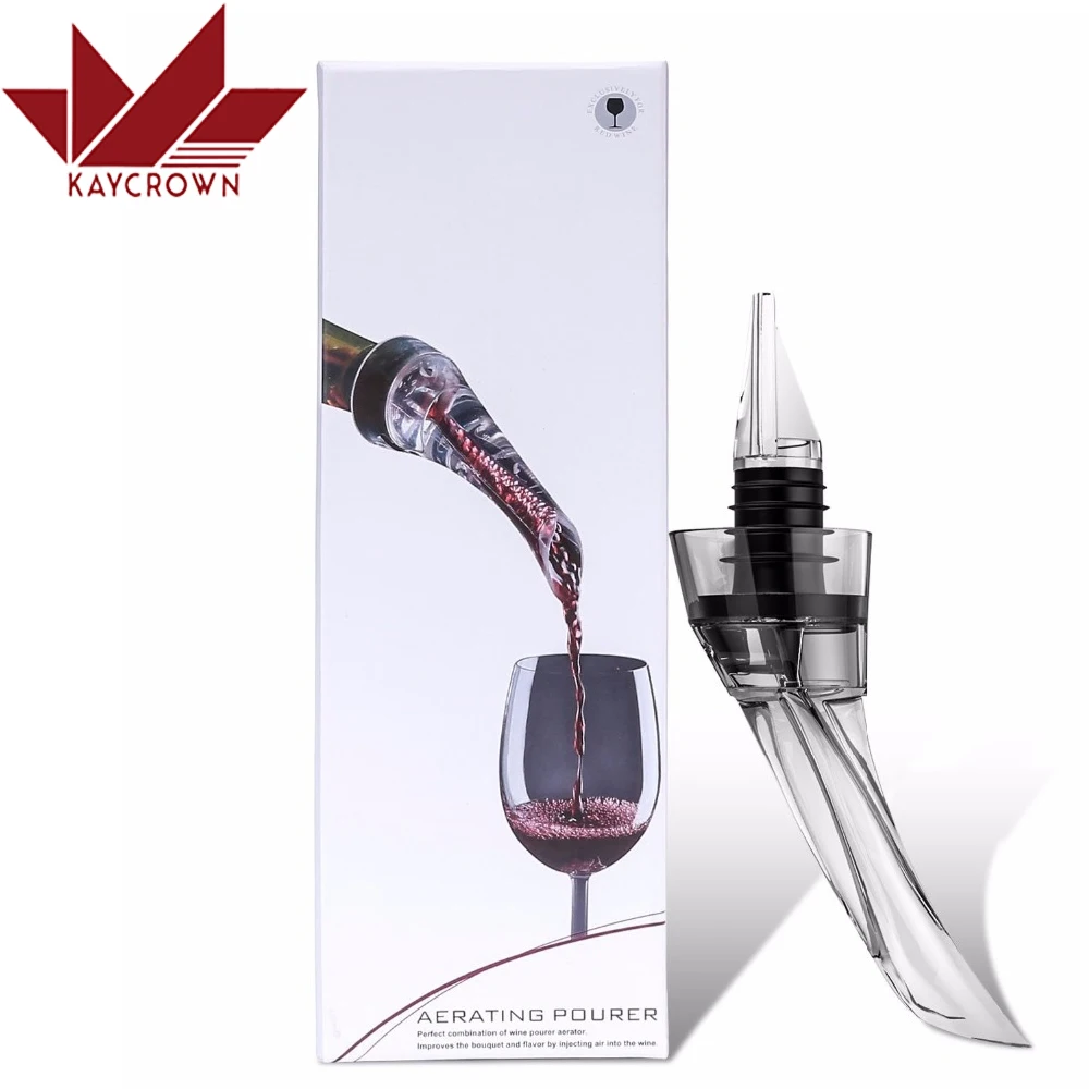 

2017 Wine Aerator Wine Pourer Aerating No Drip Pourer and Decanter Spout with Gift Box for Wine Breathing and Tasting Bar Tools