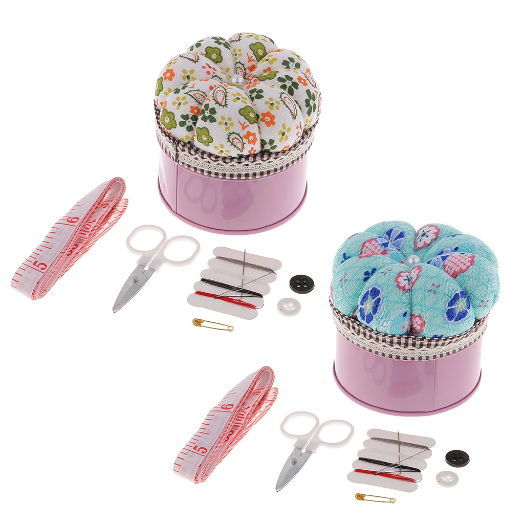 1 Piece Pumpkin Sewing Pin Cushion Pincushions and Sewing Storage Case with Sewing Kit for Beginners Sewing Tool Accessories