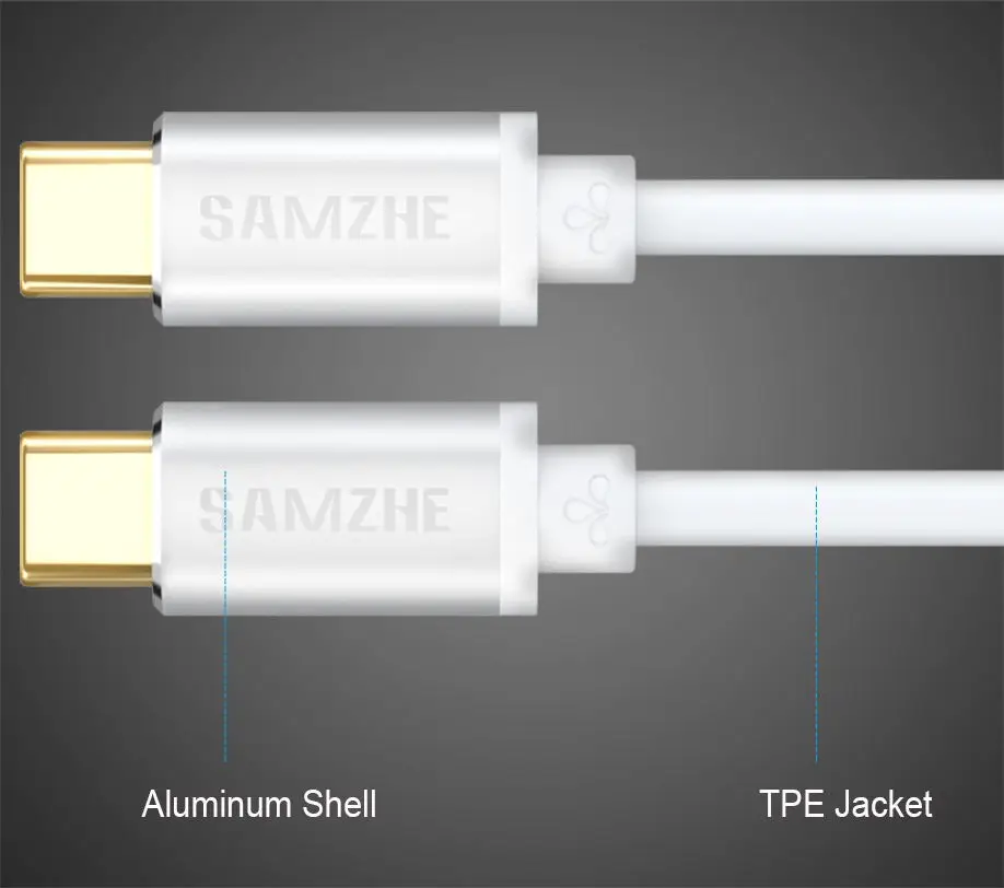 SAMZHE USB 3,1 type C к type-C кабель быстрого зарядного устройства кабель для Macbook Pro samsung S8 S9 Nexus 5X, Nexus 6 P, OnePlus 2, ZUK Z1