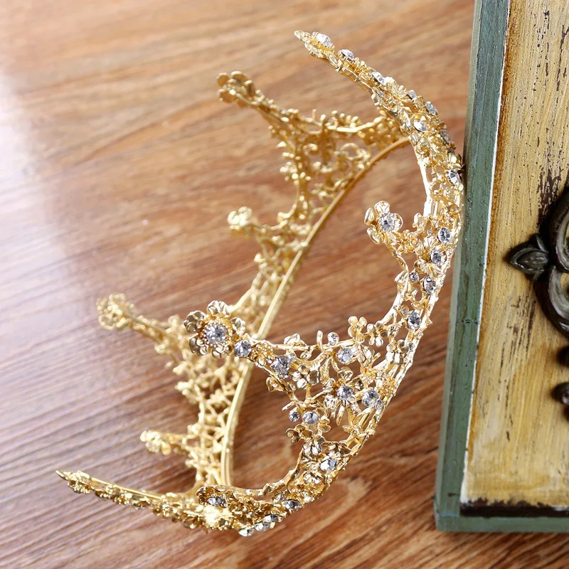 

Baroque Vintage Crystal Wedding Queen Crown Bridal Women Pageant PromTiaras and Crowns Wedding bridal Hair Jewelry Accessories