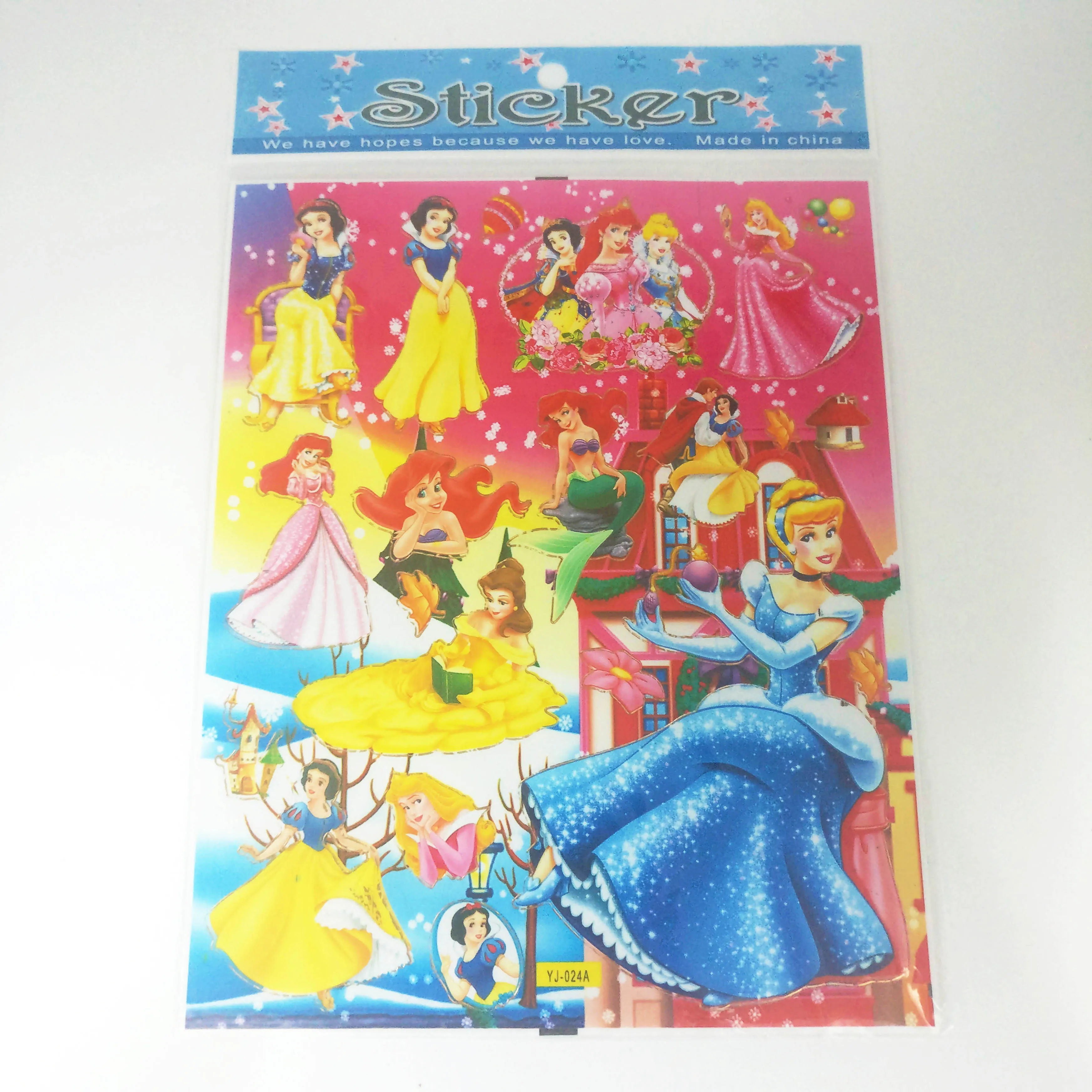 

6pcs/lot Princess Stickers Decals PVC DIY Waterproof Cute Princess Waterproof Funny Waterproof Stickers Party Supplies
