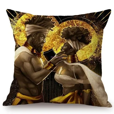 1" Африканский воин принц Африка человек женщина богемный стиль красочные бросок наволочка хлопок лен декоративная подушка для дома Чехол