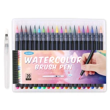 20Pcs Calligraphy Pen Soft Brush Marker Watercolor Marker Pen Set Cartoon Graffiti Manga Sketch Drawing Fineliner Art Supplies new soft brush fineliner calligraphy twin marker black ink drawing sketch brush marker pen arts supplies