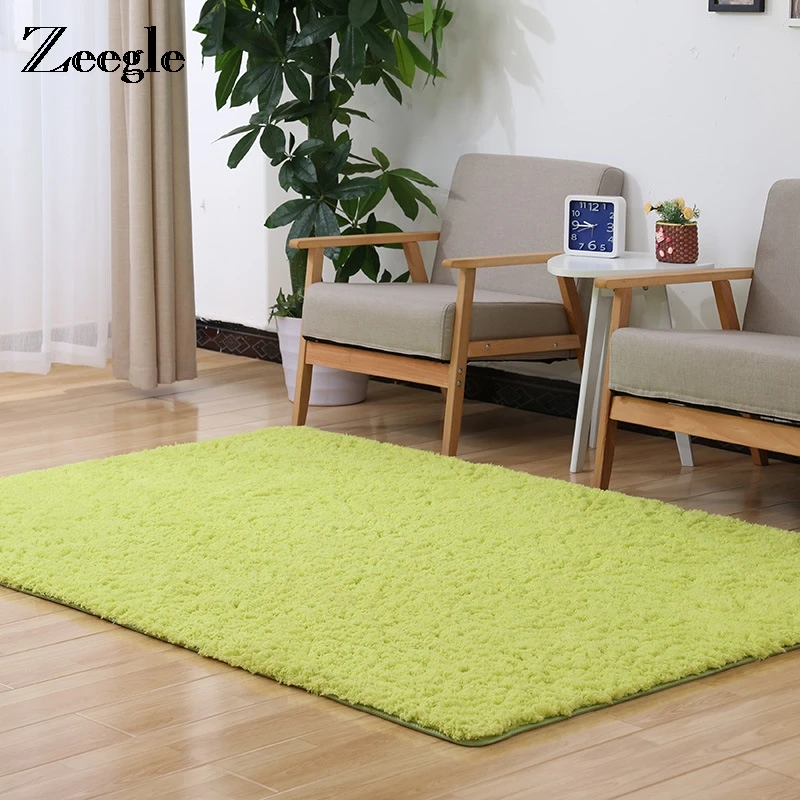 Zeegle Shaggy Large Carpets For Living Room Non-slip Kids Bedroom Carpet Home Great Room Rugs Washable Floor Mats Sofa Table Mat