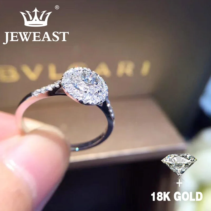Natural Diamond 18K Gold Pure Gold Ring Beautiful Gemstone Ring Good Upscale Trendy Classic Party Fine Jewelry Hot Sell New 2018