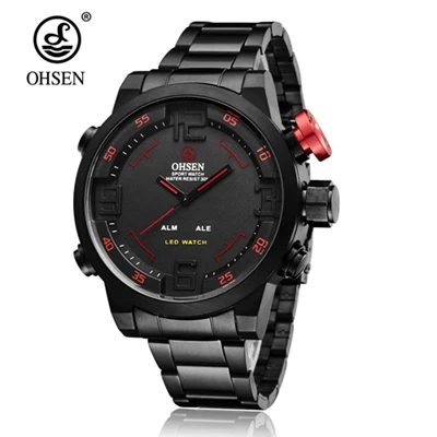 New OHSEN Digital Quartz Men Watches Male Gift Big Dial 30M Waterproof Fashion Military LED Wristwatch Clocks relogio masculino 