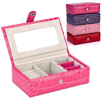 

2019 New Fashion Leather Jewelry Box Gift Box for Jewelry Packaging Display Smart Exquisite Makeup Case Luxury Jewelry Organizer