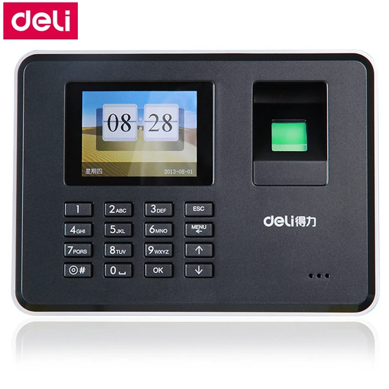Deli 3946 Распознавание отпечатков пальцев время записи посещаемости машина USB флэш-накопитель время хранения машина