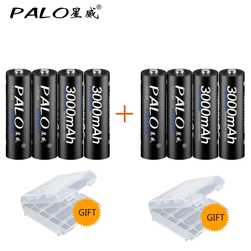 PALO 8Pcs AA Bateria Rechargeable Battery AA NiMH 1.2V 3000mAh rechargeable batteries for Remote Control Toy camera цена PALO 8Pcs AA Bateria Rechargeable Battery AA NiMH 1.2V 3000mAh rechargeable batteries for Remote Control Toy camera цены онлайн
