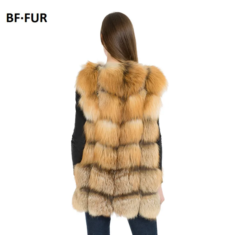 BFFUR 70cm 100% Real Fox Fur Vest Red Fox Fur Coat 2017 Fashion Lady Women's Real Fur And Leather Winter Overcoat BF-V0061 BFFUR 70cm 100% Real Fox Fur Vest Red Fox Fur Coat 2017 Fashion Lady Women's Real Fur And Leather Winter Overcoat BF-V0061