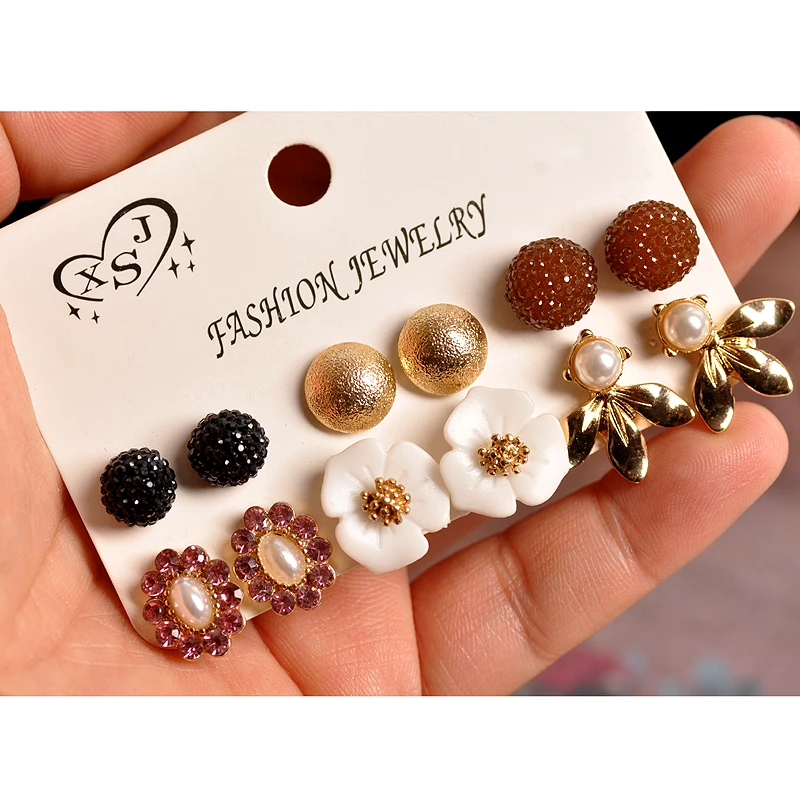 

New fashion women jewelry wholesale girls birthday party casual romantic temperament pearl earrings gift free shipping