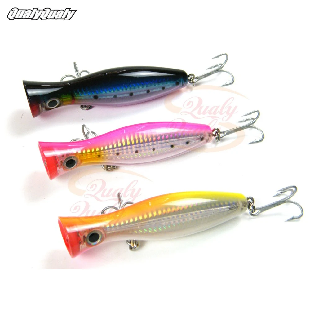 1 Pcs 4.4in 1.4oz Lures Pop Popper Lure Topwater Big Laser Saltwater