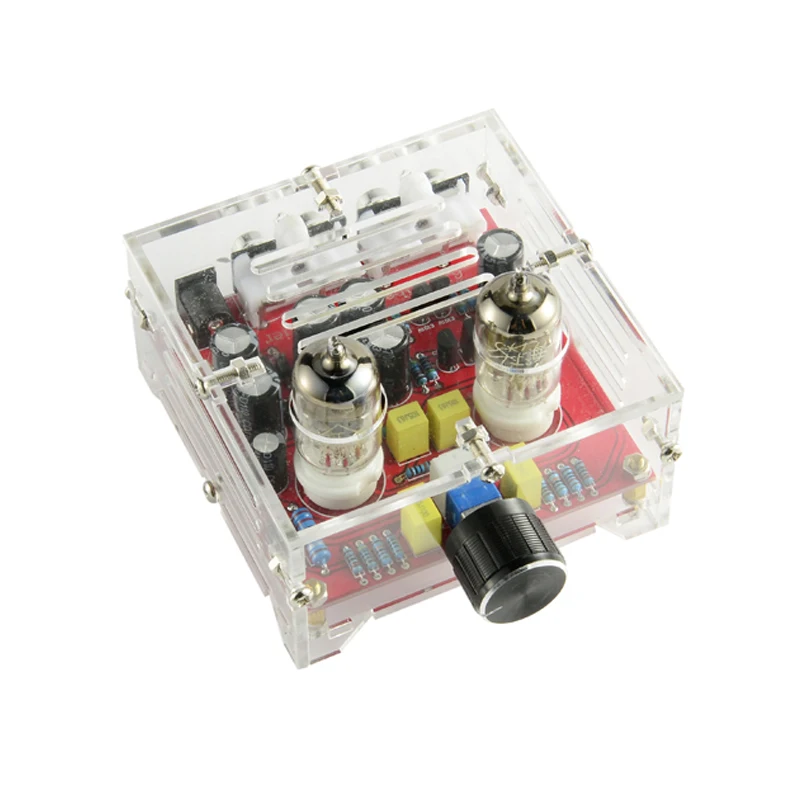 

Fever 6J1 Tube Amplifier Preamplifier Board HIFI A Volume Control Tone Preamp Board Dual Channel Amp Bile Buffer DIY With Case