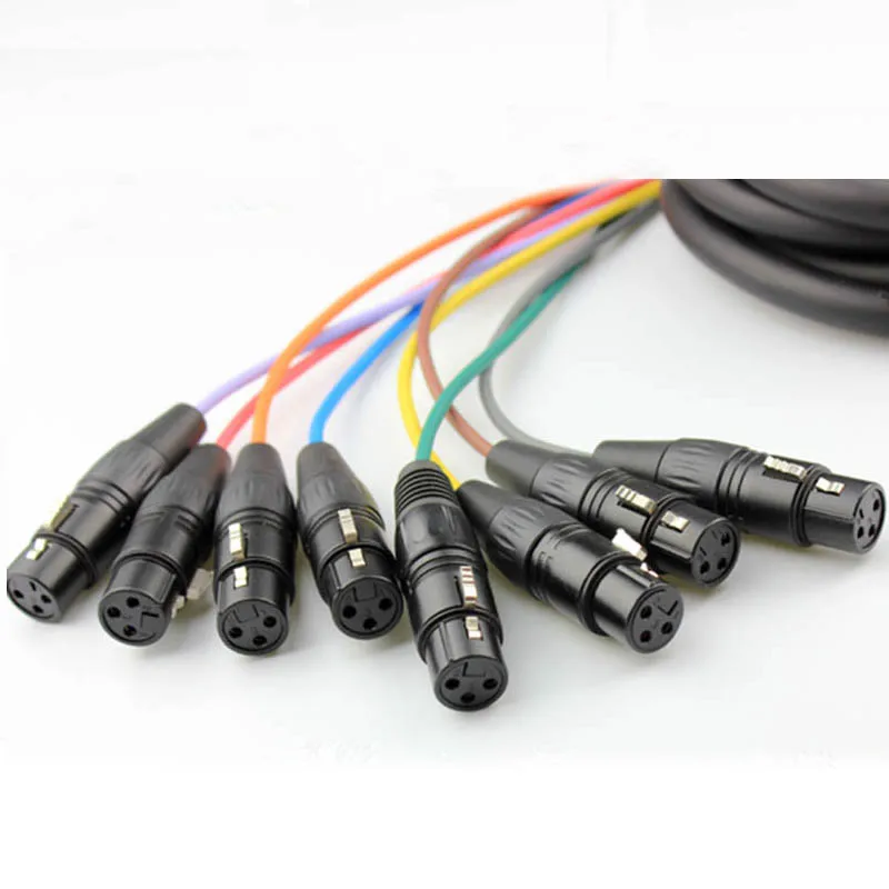 Высококачественный 8 канальный 3 контактный кабель XLR со змеиным кабелем штырь