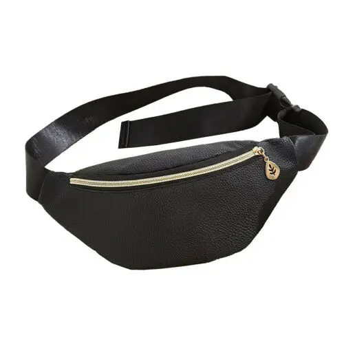 Женская поясная сумка для девочек блестящая кожаная сумка поясная сумка-пояс на талию дорожная поясная сумка для телефона с карманом - Цвет: Style2 Black