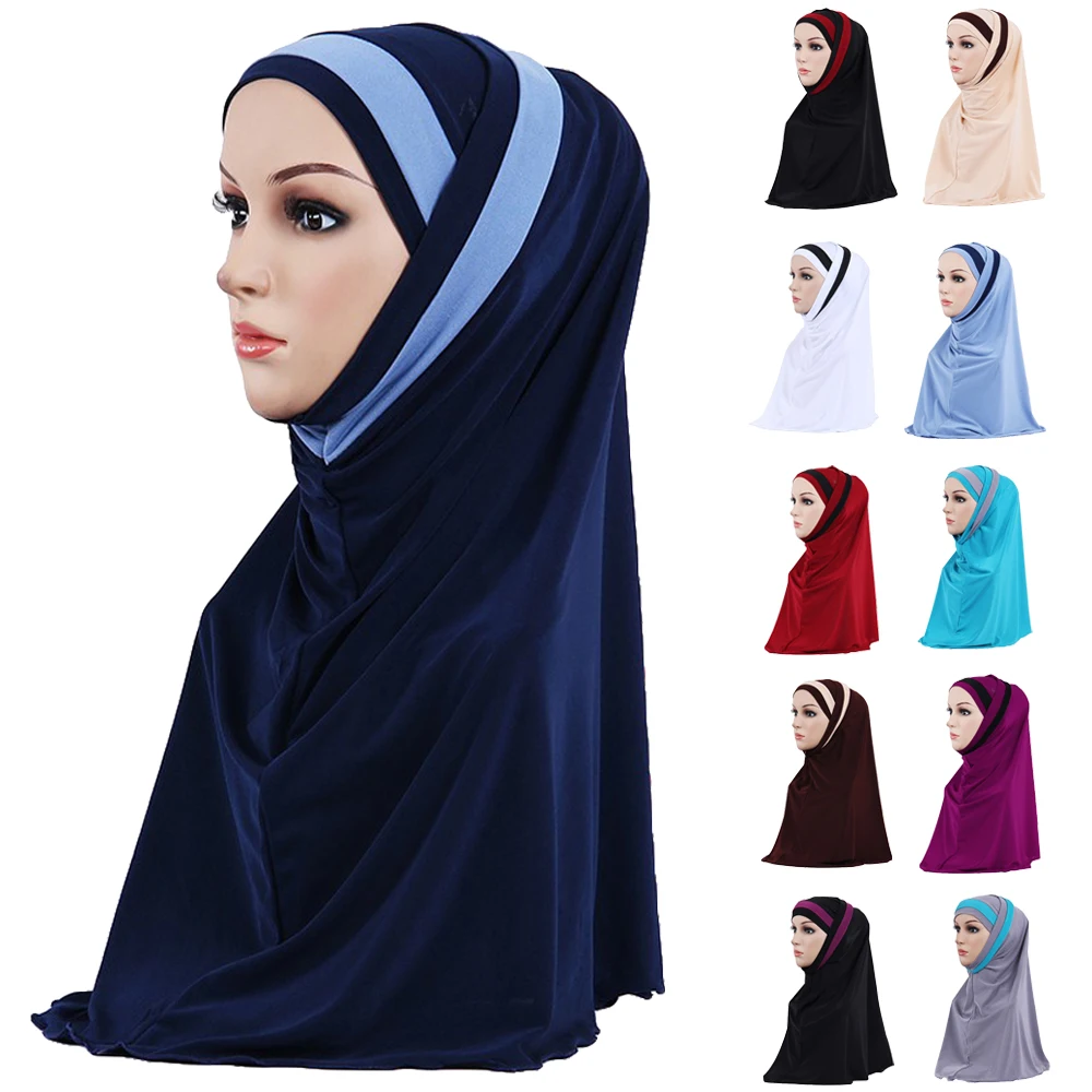 

2PCS Muslim Hijab Islamic Women Under Scarf Bone Bonnet Ninja Head Cover Inner Cap Arab Prayer Hat Ladies Ramadan Turban Fashion