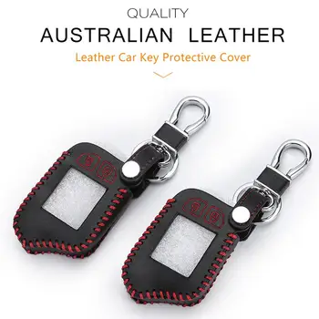 

M13 M14 Leather Case For Scher-Khan Magicar 13 14 AUTO-SIGNALS Car Alarm Remote Controller LCD Keychain Cover