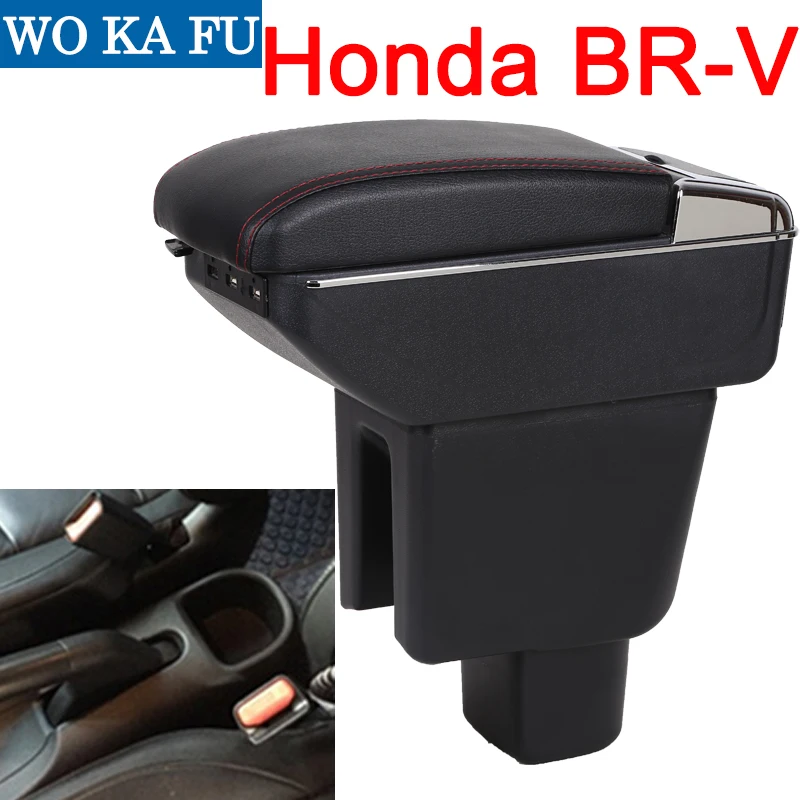 

for Honda BR-V armrest box universal car BRV center console caja modification accessories double raised with USB