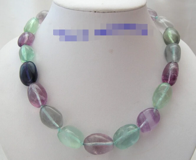 

Jewelr 005186 stunning big 20mm baroque green purple crystal beads necklace