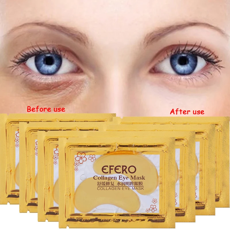 

efero 40pcs=20pairs Gold Eye Mask Moisturizing Collagen Crystal Eyelid Mask for the Eye Care Anti-Puffiness Beauty Eye Patches