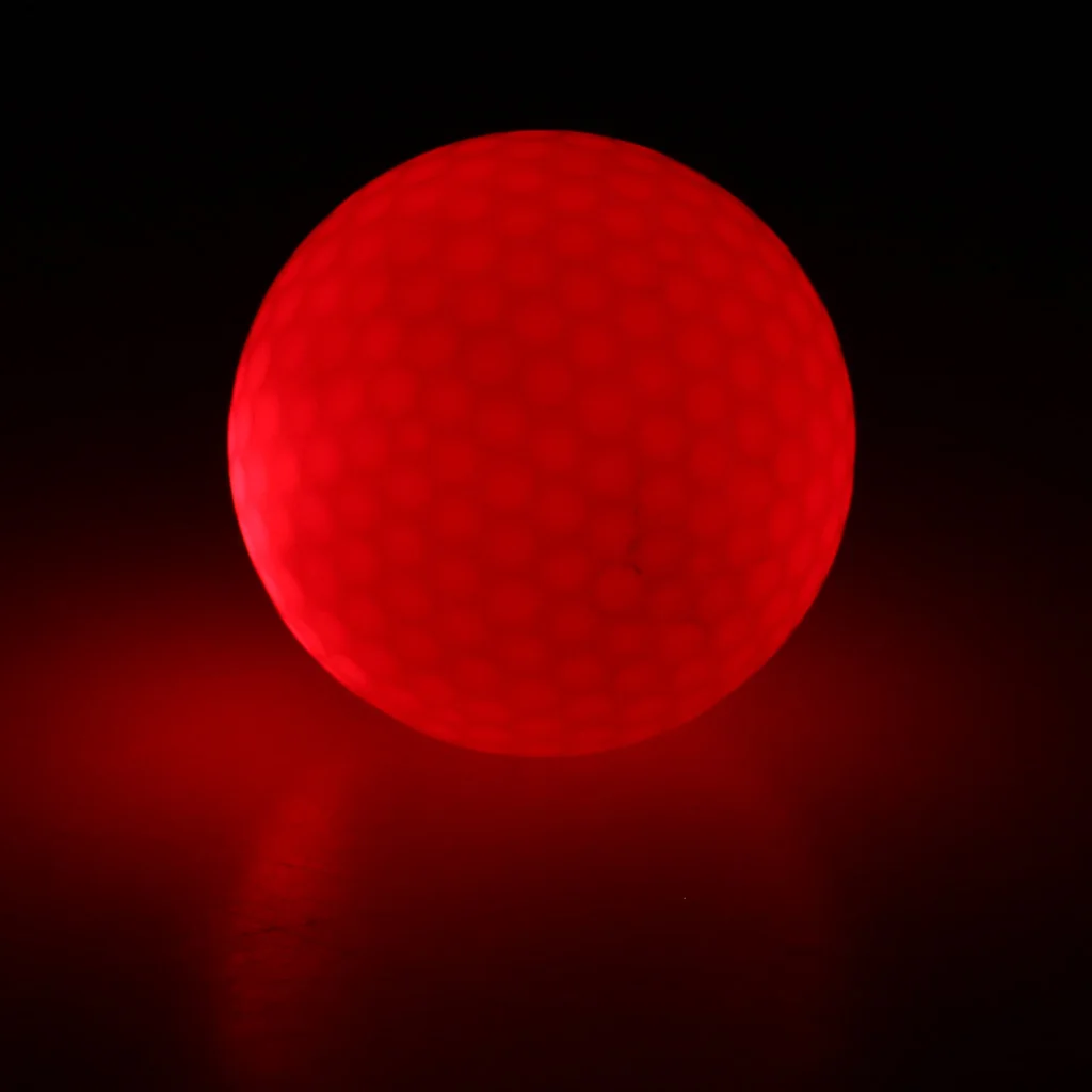 3 Pieces Glow In Dark Red LED Light Up Golf Ball Official Size Weight