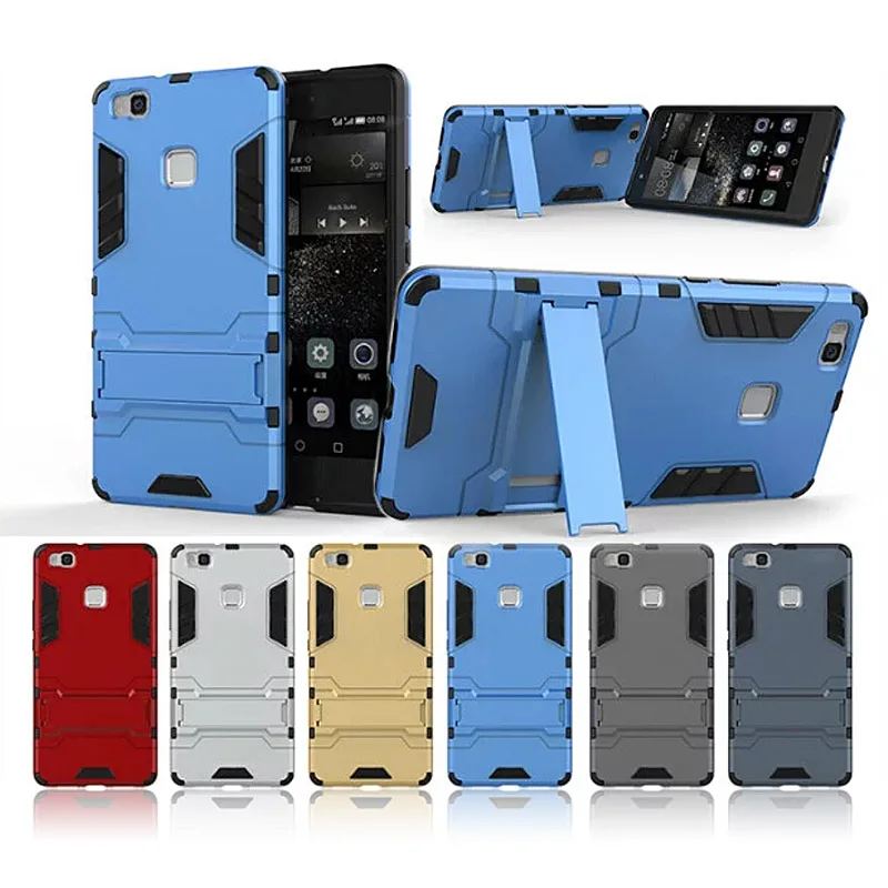 Usmile Kickstand Чехол для Huawei P9 lite Роскошные Пластиковые Кремния Задняя Броня Аргументы