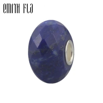 

Emith Fla New 100% 925 Sterling Silver Natural Stone Charm Beads Fit Original European Bracelets Jewelry Accessories Small Hole