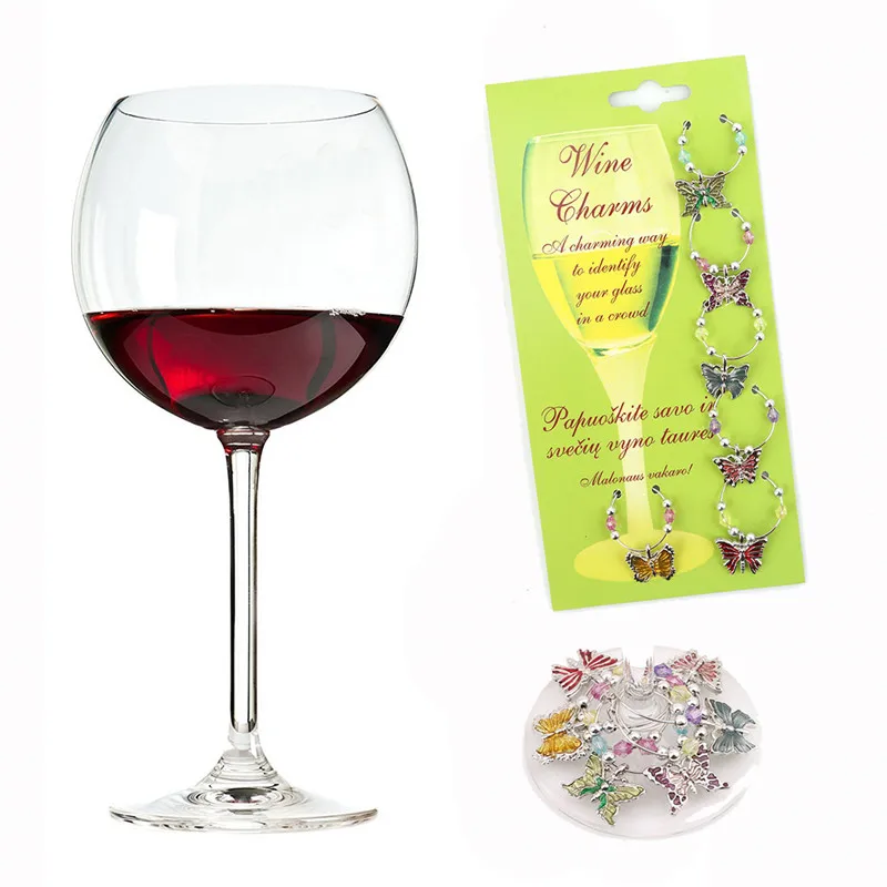 

1 Set Christmas Wine Glass Decoration Charms Party New Year Cup Ring Table Decorations Xmas Pendants Metal Ring Decor