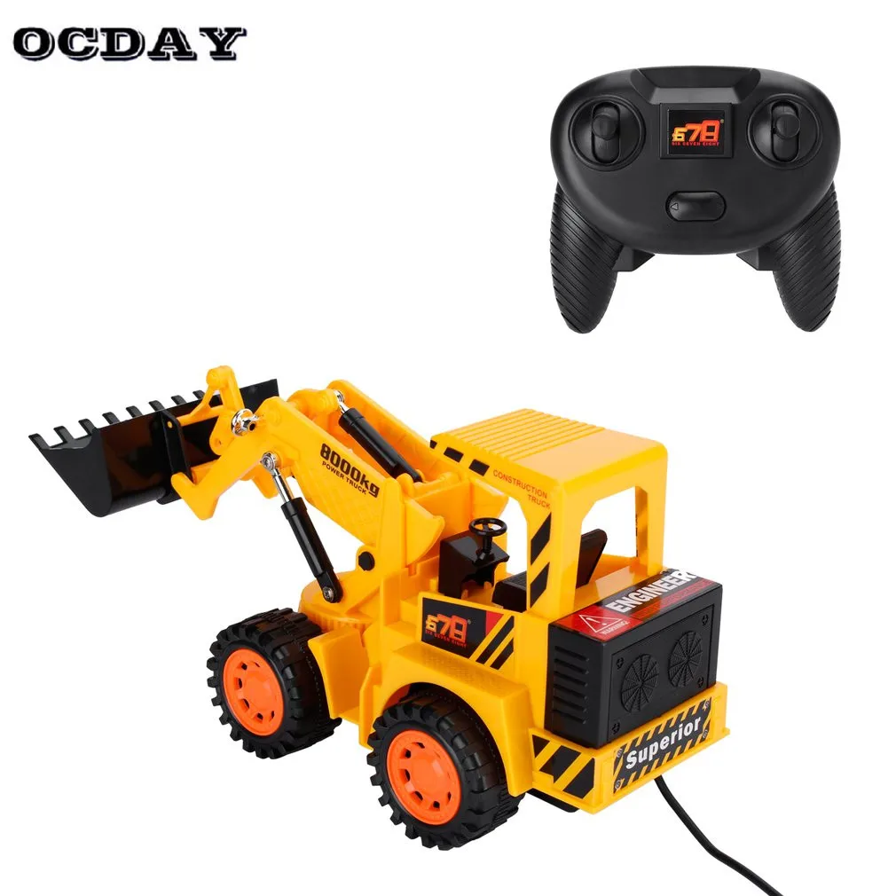 Boy RC Car 5CH LED Forklift Truck ToysCharging RTR Remote Control Truck font b Construction b