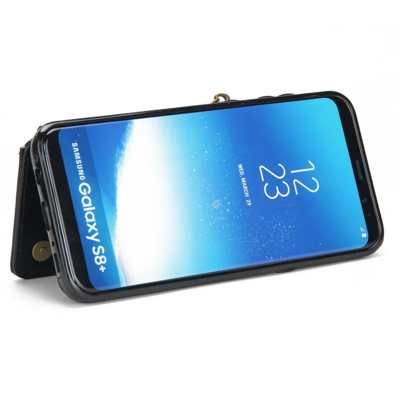 Многофункциональный кожаный чехол кошелек для Samsung S9 Plus S7 S8 съемный книжка +