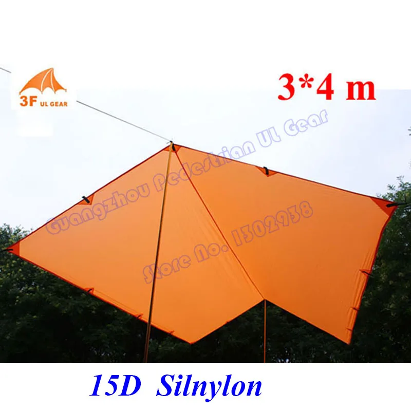 

Silicon coating ultra-light 3F UL Gear 3*4m 15D Nylon outdoor tarp shelter high quality beach awning