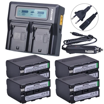 

4Pcs 7.2V 7200mAh NP F960 F970 Power Display Battery +1 Ultra Fast 3X faster Dual Charger for SONY F930 F950 F770 F570 CCD-RV100