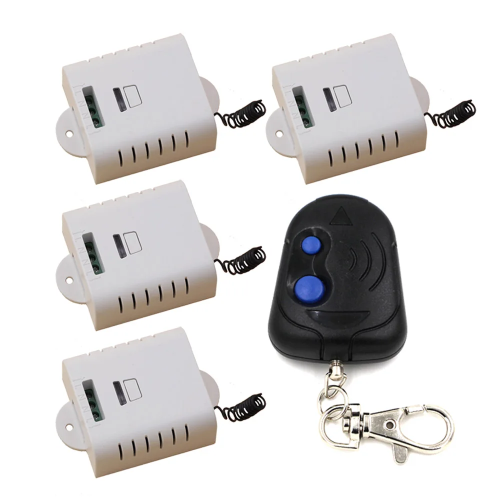 AC85V110V 120V 220V Wireless Remote Control Switch with Manual Button 4Receiver +1Transmitter Smart Home 315/433MHZ AC85V110V 120V 220V Wireless Remote Control Switch with Manual Button 4Receiver +1Transmitter Smart Home 315/433MHZ