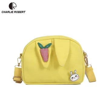 

2019 New Hot Cute Four Colors Carrot Women Lady Canvas Shoulder Bags Autumn And Winter New Style Appliques Crossbody Bags Flop
