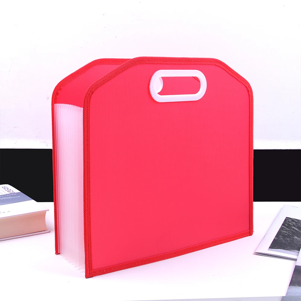 Расширяющаяся папка формата а4 для офиса, школы, портфолио, папка для документов, органайзер для документов, пластик, 13 карманов, 1500 листов, большая вместимость - Цвет: Красный