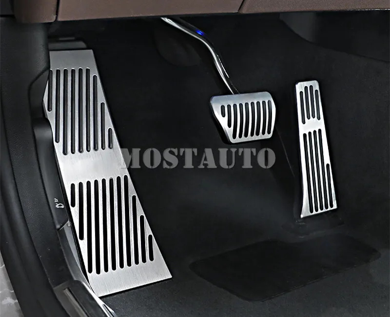 For BMW X3 F25 X4 F26 AT Brake Accelerator Pedal Footrest Pad Cover 2011- 3pcs - Название цвета: Серебристый