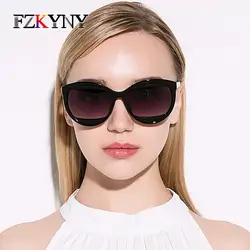 FZKYNY модные кошачий глаз солнцезащитные очки для женщин для винтажная, брендовая, дизайнерская Классический Квадратные линзы Street свекла