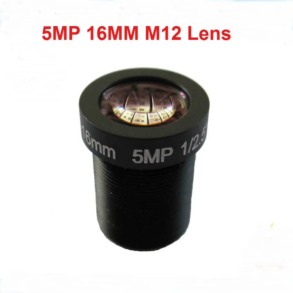 5MP 1/2.5" 16mm 27 Degrees CCTV Fixed Iris IR Board Lens M12 MTV Mount for 960P 1080P 2MP 3MP 4MP 5Megapixel Analog IP Camera