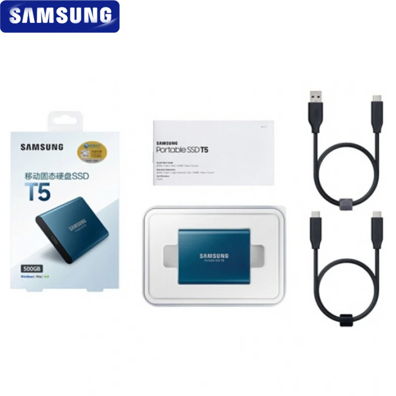 samsung T5 портативный SSD 500GB USB3.1 внешние твердотельные накопители USB 3,1 Gen2 и обратная совместимость для ПК