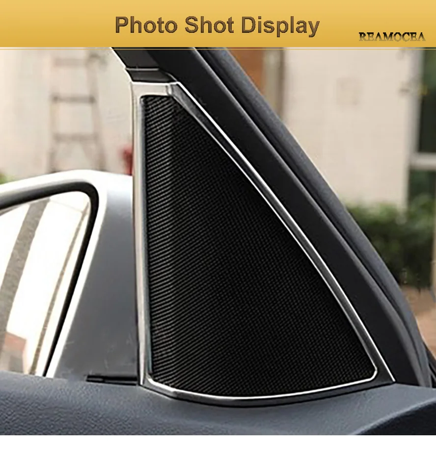Reamocea 2Pcs Car Styling Interior Front Door Speaker Horn Frame Trim Stickers Decorative Cover for Mercedes-Benz C-Class W204 (9)
