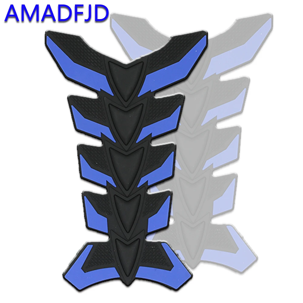 

AMADFJD 3D Tank Pad rubber fish bone Sticker On Motorcycle Tank Sticker Black Motorcycle Decals Protector Motorbike Accessories