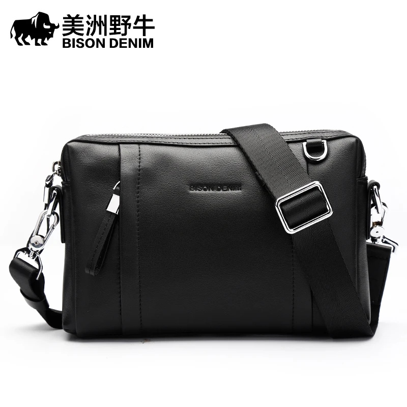 BISON DENIM Brand Handbags Men Leather Genuine Clutch Bag Large ...