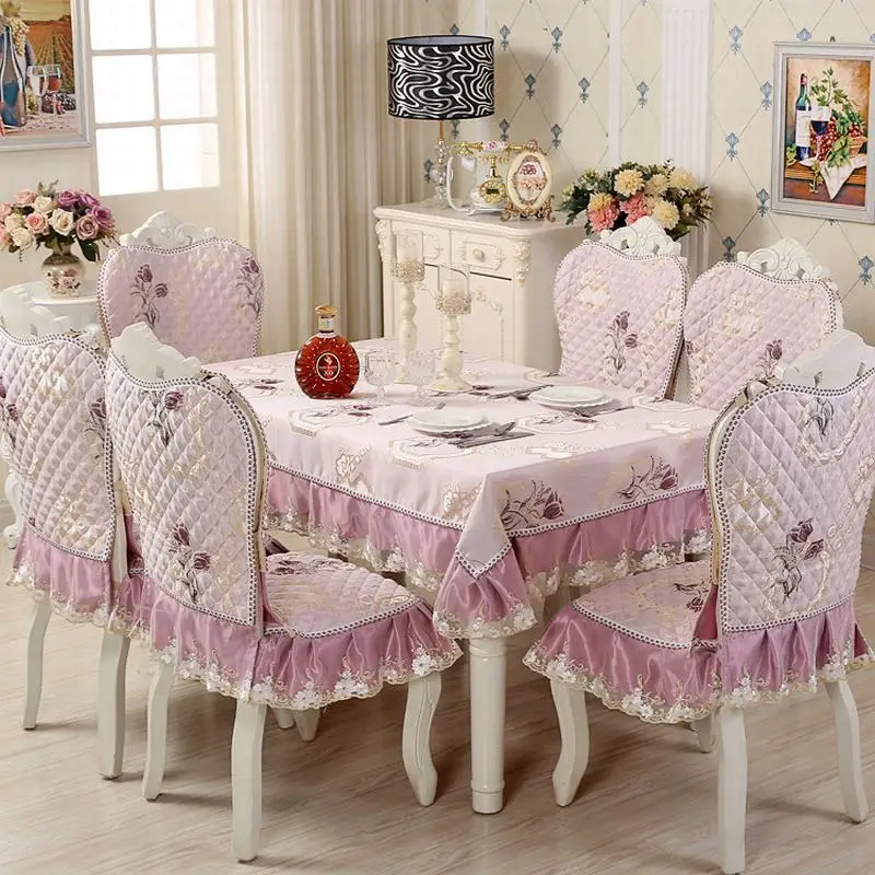 Gray Purple European Jacquard floral lace rectangle ...